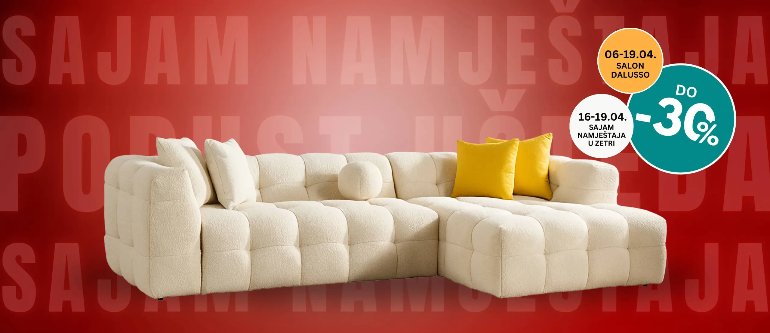 Sajamski popusti do 30%  –  Dalusso salon namještaja